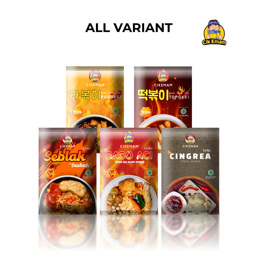 

CIKEMAM cik emam Rabokki Topokki Baso Aci Original Pedas Gurih Instant Korean Food Makanan Korea Odeng