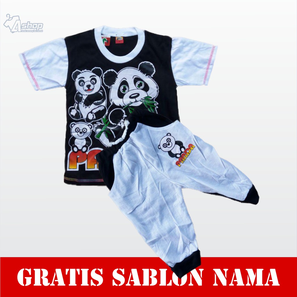 Baju anak Setelan Panda Dengan celana Jogger