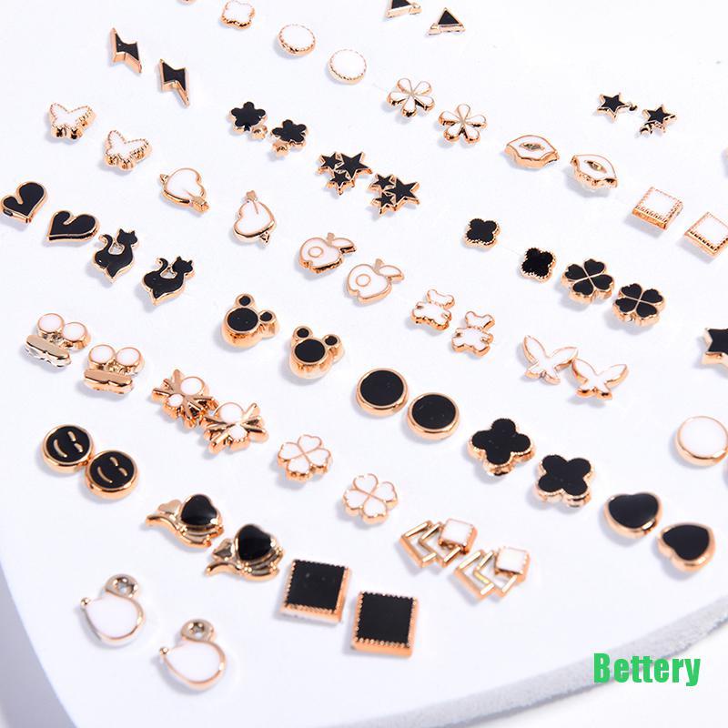 [Bettery] 36 Pairs Fashion Women Girls Crystal Diamante Flower Stud Earrings Jewelry Set CVBH-3