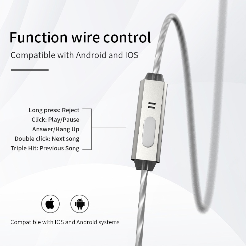 Bgvp Scale Pro 1DD + 1BA Earphone In Ear Hybrid Bass Kabel 3.5mm Dengan Mic 6D Sound Effects