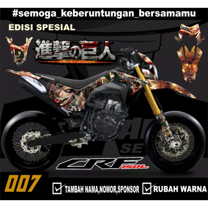 Sticker setiker stiker decal CRF 150 L (007) attak on titan Fullbody-Dekal Trail Supermoto minimalis