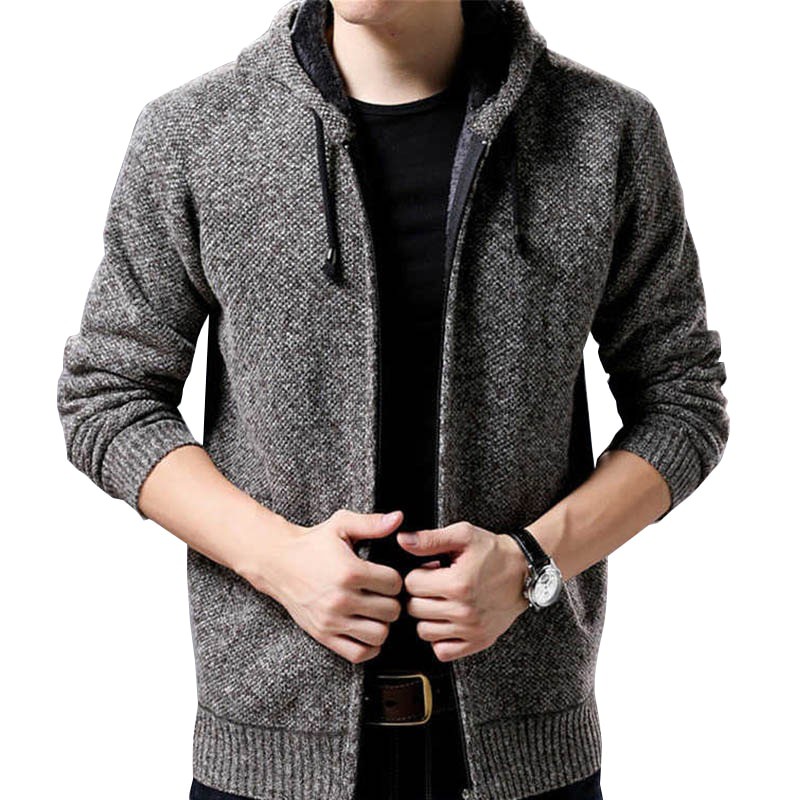 men's warm cashmere wool zipper sweaters