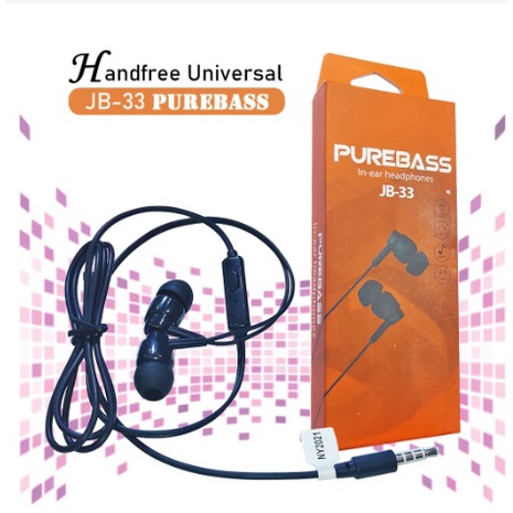 HF UNIV JB-33 PUREBASS HANDFREE EARPHONE