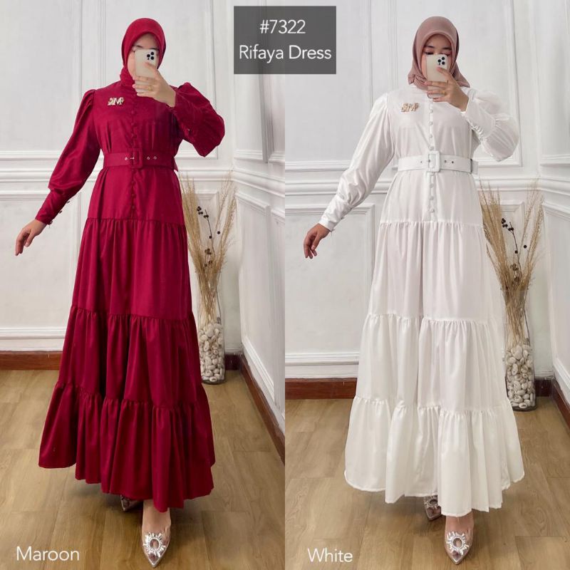 #7322 Rifaya Dress by MK Original MissKami Miss Kami Hijab Dress Umpak Busui Resleting Bahan Katun T