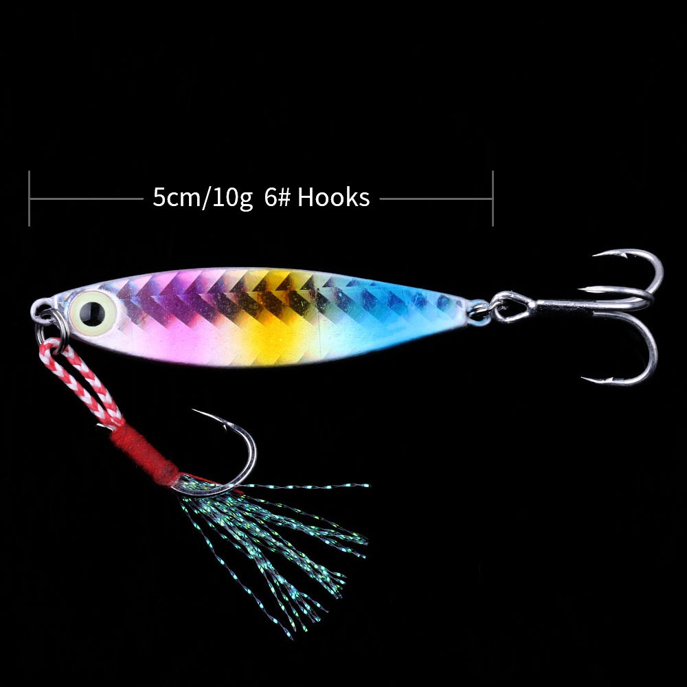HENGJIA New 1pcs Metal Jig Umpan Pancing Swimbait 7g/10g/15g/20g Laser Fishing Lure Alat Pancing Bait Ikan Kail Tackle