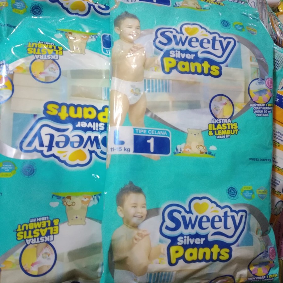 Diapers Sweety Silver Pants S 1 / M 1 / L 1 / XL 1 / Renceng 6pcs