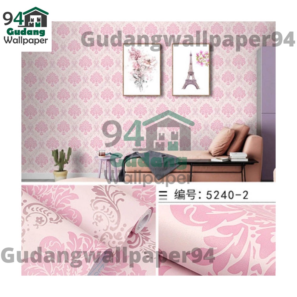 Gudang Wallpaper  Dinding kamar anti air Murah Dan Terbaik Motif Batik Pink