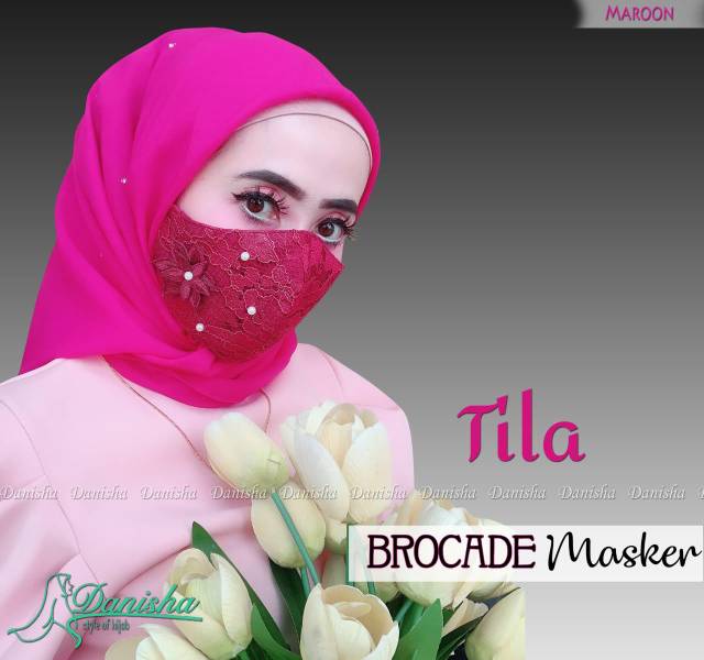 Masker Tila Brocade Brokat Original Danisha Hijab