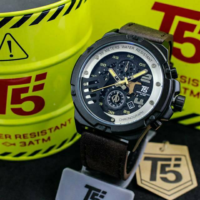 Jam T5 H 3703 original chronograph free tin box