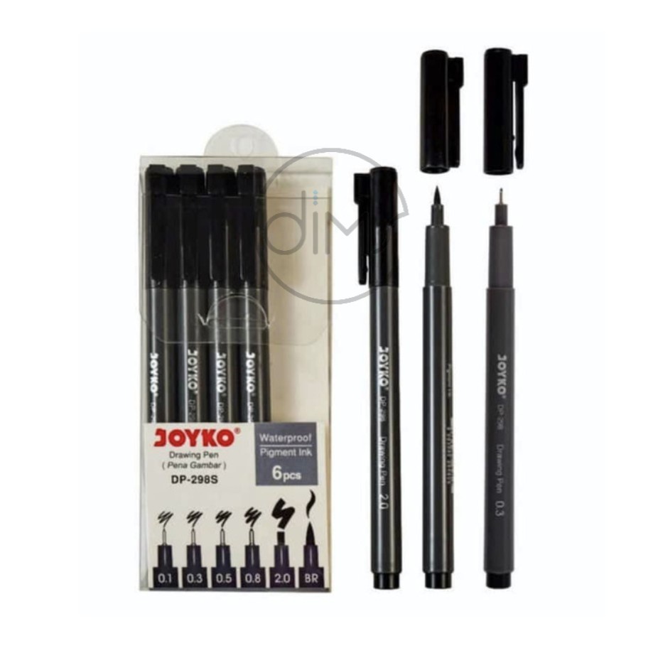 

Drawing Brush Pen 0.1 0.3 0.5 0.8 2.0 Permanen Hitam JOYKO DP-298S