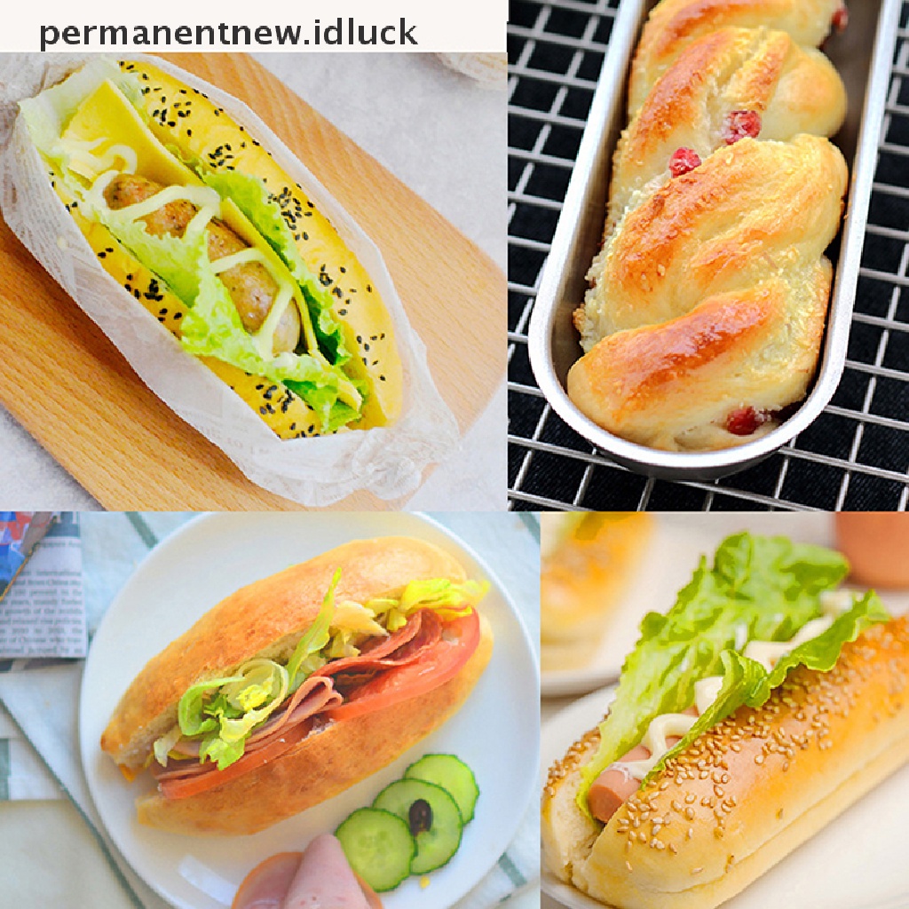 1 Pc Cetakan Roti Hot Dog Bentuk Oval Ukuran 7 Inch Anti Lengket