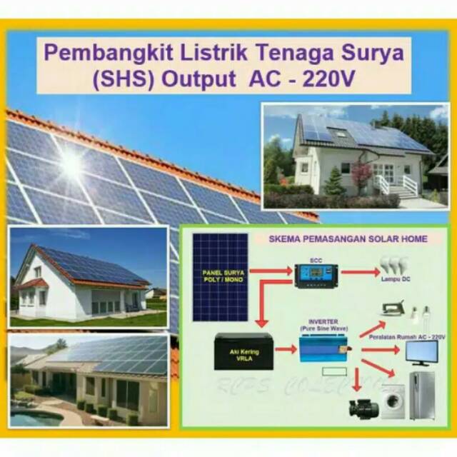 paket komplit listrik tenaga surya 500 watt AC 220v