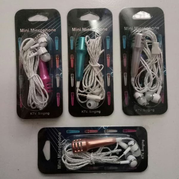 terbaik  Microphone Mini Headset Smule Mic Earphone 2 In 1