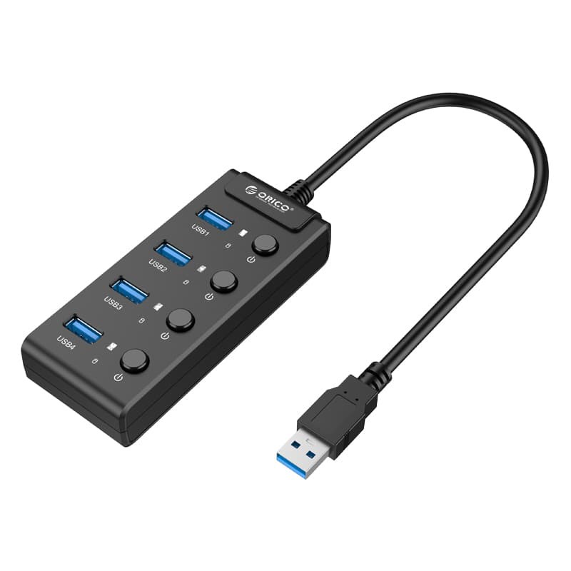 Accessories Orico USB HUB W9PH4-U3 4 Port With Individual Power Switches and LEDs