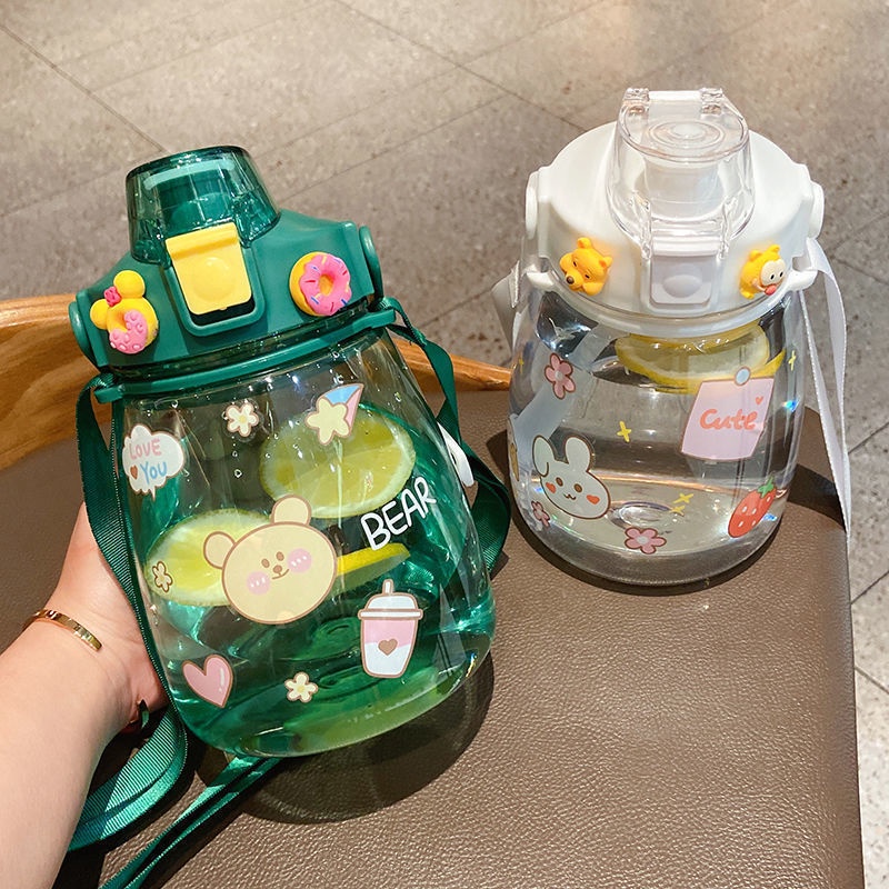 Botol Minum KOREA VIRAL Motivasi GEMOY Anak Sekolah Olahraga HangOut 1.1 LITER  / 1.3 LITER PENANDA WAKTU ( PLUS TALI + STIKER ) FREE STIKER 2D dan 3D