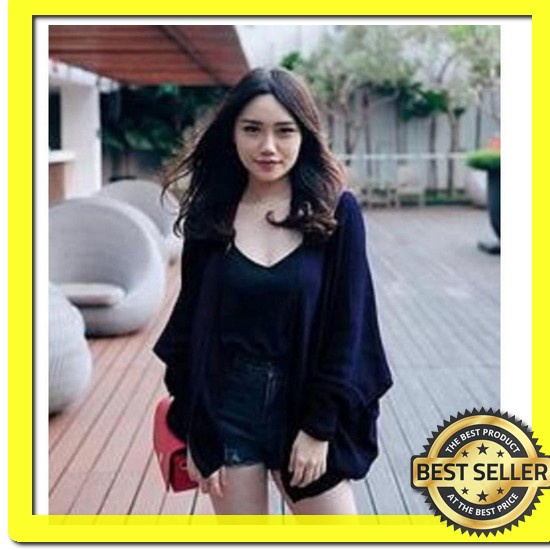 Blazer Wanita Polos Jumbo Katun Linen Ld 120Cm [Marion Outer Navy Bc]Outer Wanita Rajut Navy