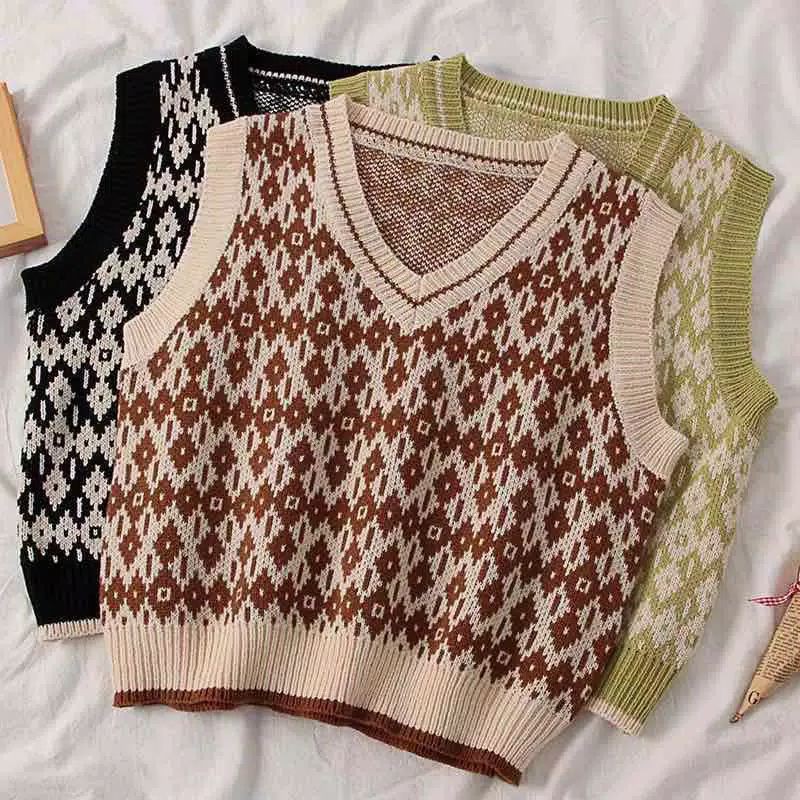  rompi  rajut  wanita  knit vest pattern korean style 