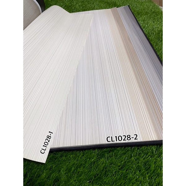 Wallpaper Dinding Murah Polos Garis Warna Kombinasi Cream Abu Coklat