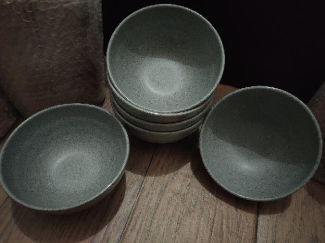 Golden Dragon Melamine (w3505a-mg) Mangkok Tembikar Sedang - Matte Grey [5 Inch / 6 Pcs]