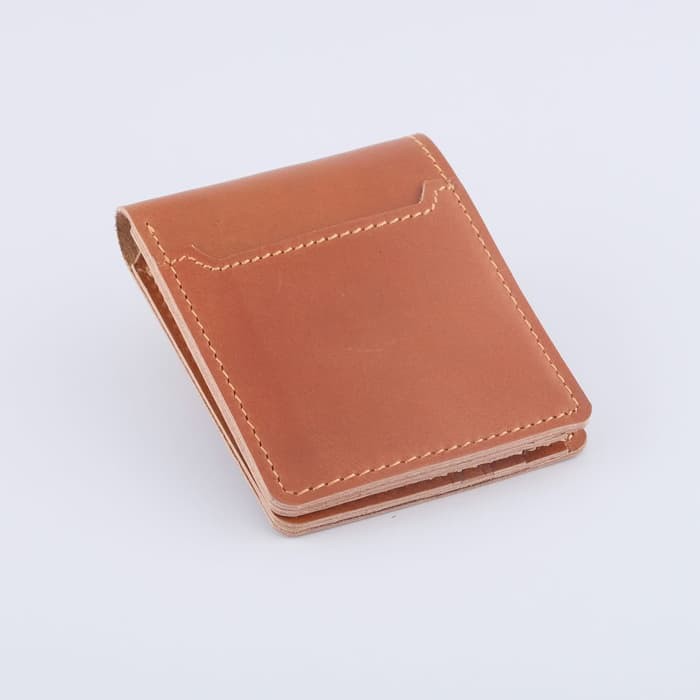 dompet pria kulit asli bifold model saku diluar warna tan - PHWL083