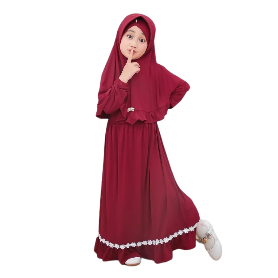 Gamis anak Murah Baju Muslim kekinian Gamis Anak-Anak Gamis Trendi Gamis Syari Anak Set Khimar Gamis
