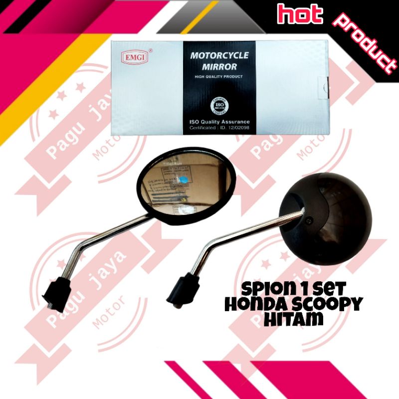 spion set scoopy hitam emgi (kiri kanan)