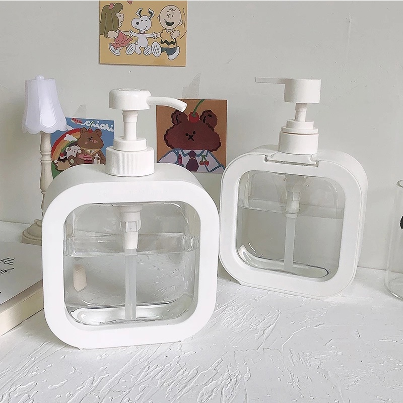 500ml White Portable Soap Dispenser Empty Bottles for Hand Sanitizer，Lotion，Shampoo，Body Wash