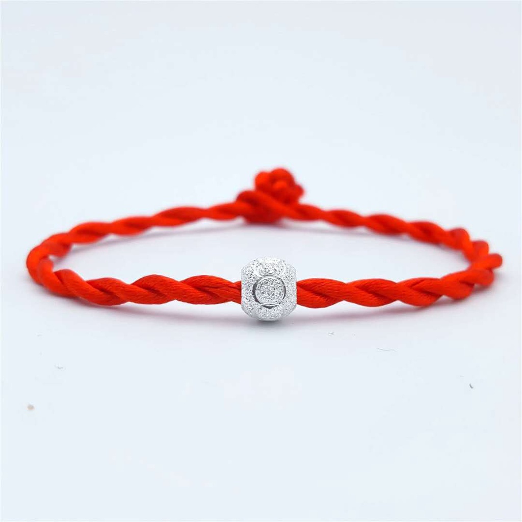 Gelang Tali Merah Rantai Manik-Manik Perak Untuk Hadiah Pasangan