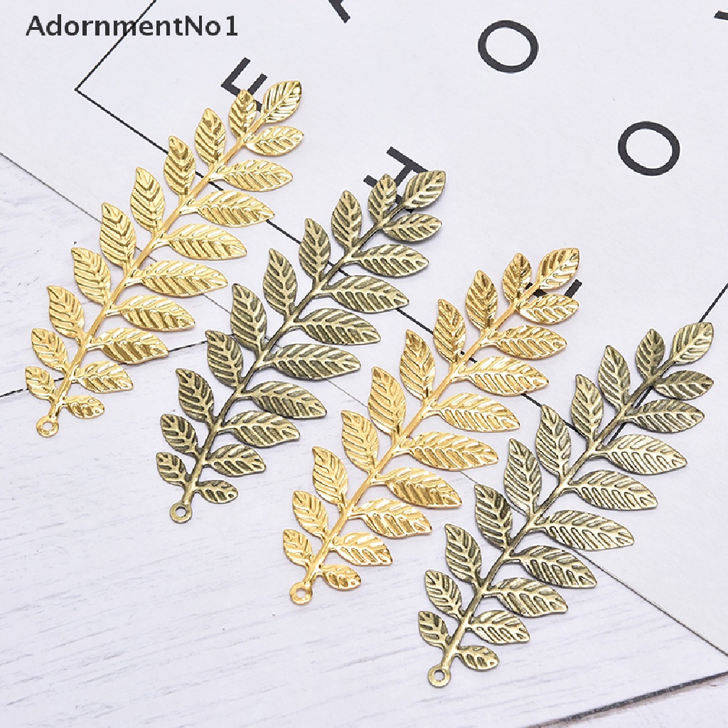 (AdornmentNo1) 10pcs / set Konektor Bentuk Daun Bahan Metal Gaya Vintage Untuk Kerajinan Tangan DIY