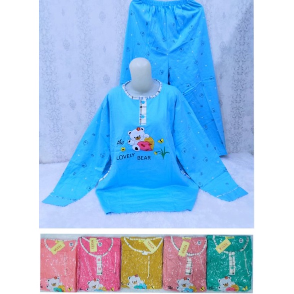 Baju tidur PP jumbo Tessa LD 116  celana panjang lengan panjang jumbo-7