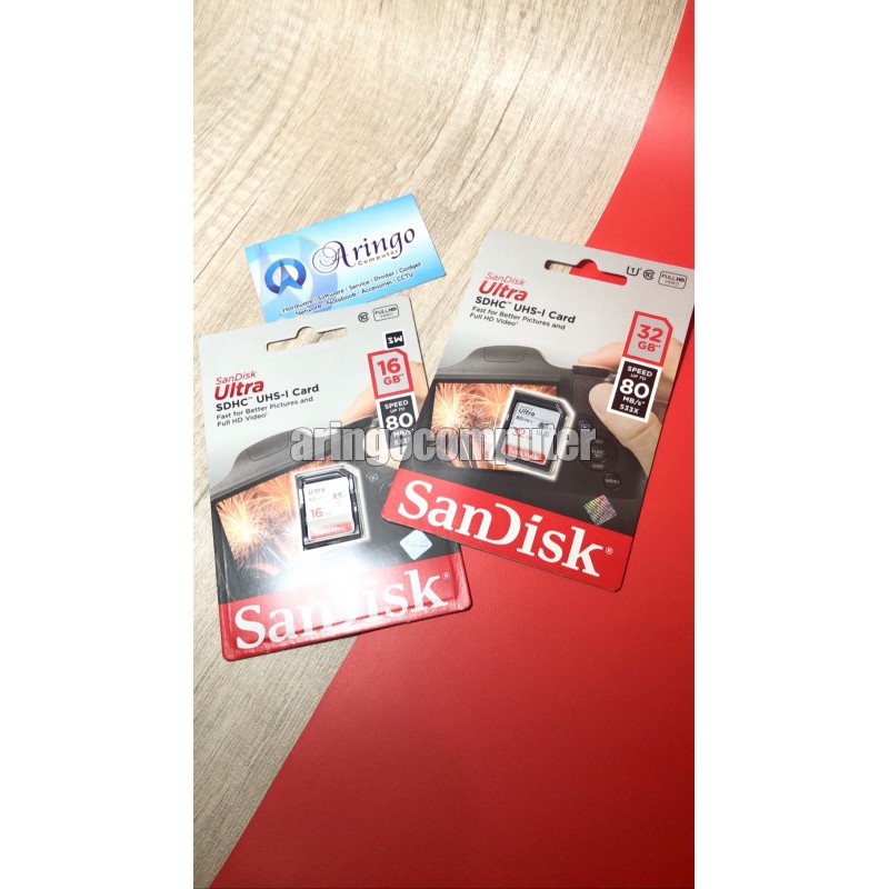 Flashdisk Sandisk SDCard HC Ultra CLass 10 16GB 80MBs