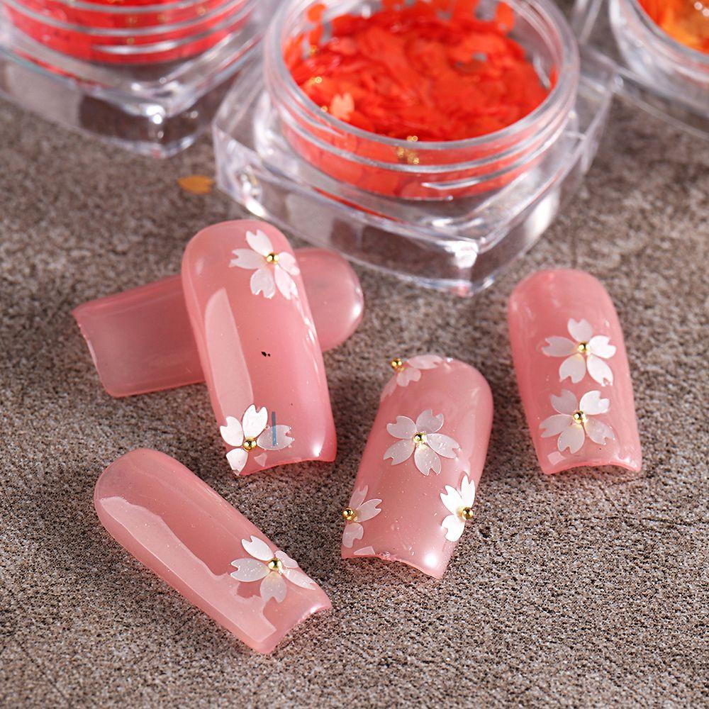 Mxbeauty Sakura Kuku Payet Bunga Sakura Fashion Manicure Aksesori Kerajinan Spangles DIY Ornamen Kuku Serpihan