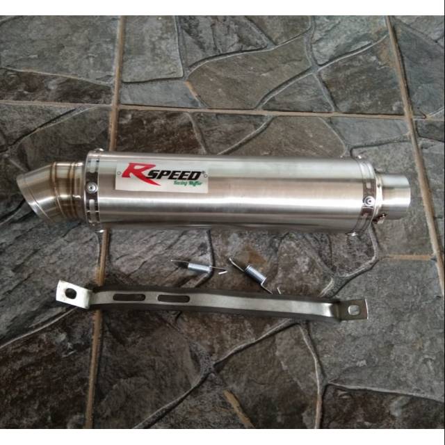 Knalpot R SPEED BULAT SLINCER ONLY. INLET 50MM