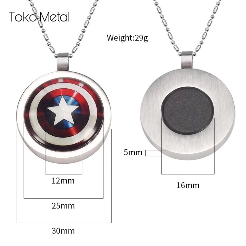 KALUNG TITANIUM KAPTEN AMERIKA / QUANTUM PENDANT/ [ TOKO METAL ]