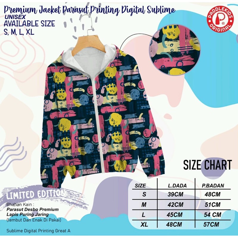 JACKET PARASUT ANAK PADDLE KIDS JAKET PRINTING PADDLEKIDS NABLFASHION