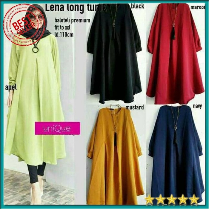 PROMO - LENA LONG TUNIK BAJU ATASAN WANITA TUNIK BAJU TUNIK BAJU ATASAN TUNIK