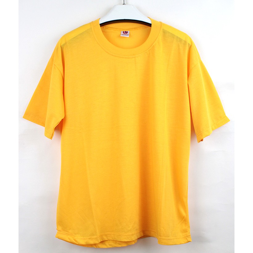  KAOS  POLOS PENDEK WARNA  KUNING  BAHAN SOFT COTON TERBAIK 