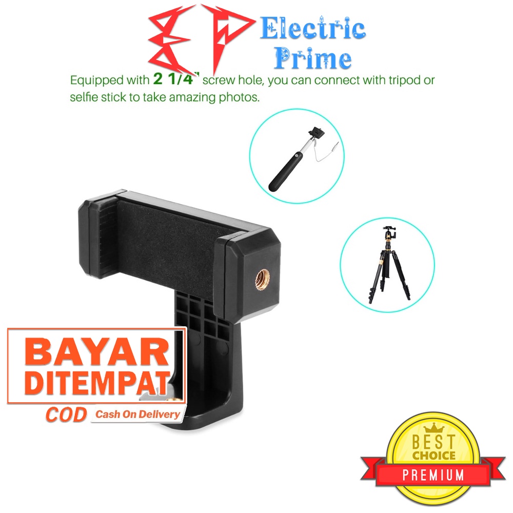 Klip Mount Holder Bracket Stand Phone 1/4 Screw Clip Flash LED Tripod TRIPLEDI Rotasi 360 Derajat