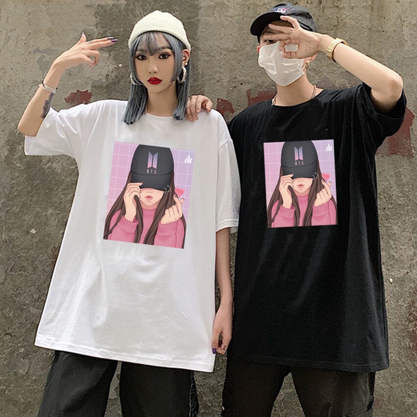 Kaos Oversize Gambar Cewek BTS