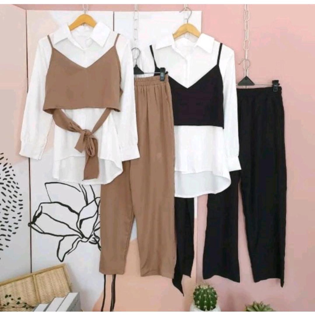 Elmira Set 2in1 Bhan Shakila Baju Wanita Terbaru 2021 Kekinian Viral Setelan Wanita Muslim Atasan Im