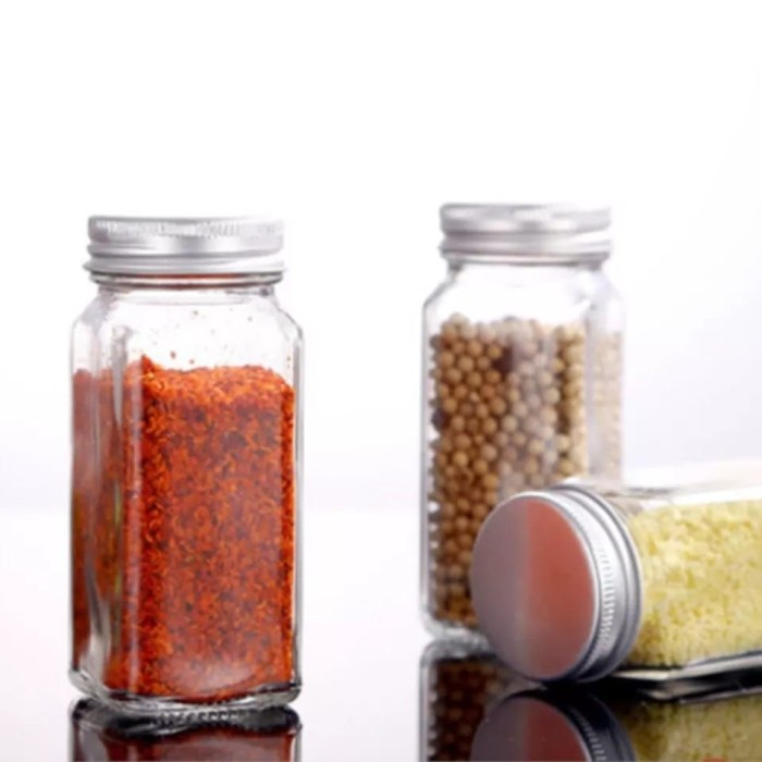 Botol Bumbu Kaca Untuk Bumbu Rempah Lada Cabe Toples Garam Micin Spices Jar Storage