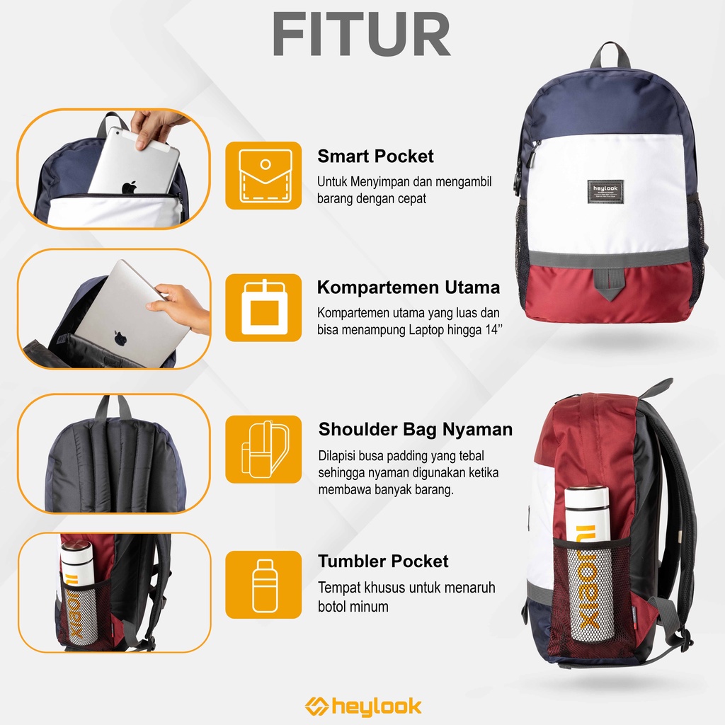 Tas Ransel Pria Wanita Tas Punggung Backpack Tas Gendong Tas Kuliah Tas Sekolah SMP SMA Tas Laptop Tas Kerja Tas Gendong Tas Mudik Kuat Berkualitas