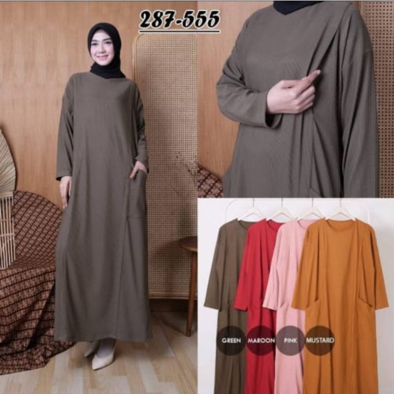 Long Dress Knit Premium - Gamis Rajut Import