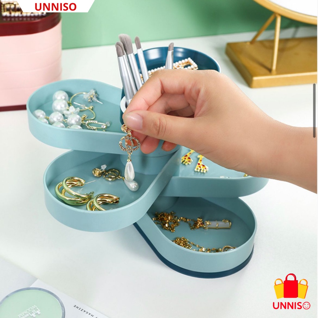 UNNISO - Rotating Jewelry Storage Box Tempat Perhisan JS1