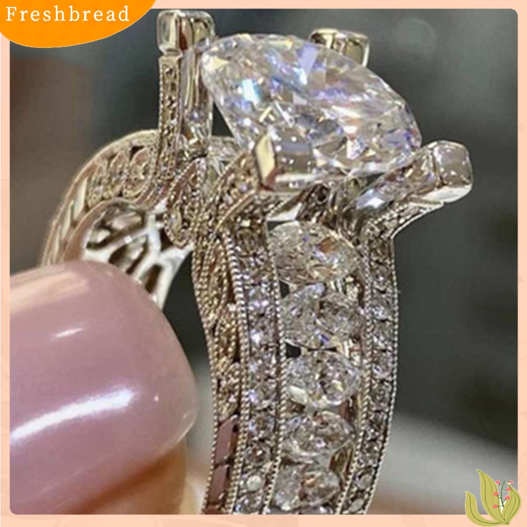 [TERLARIS]Women Cubic Zirconia Rhinestone Inlaid Wedding Finger Ring Engagement Jewelry