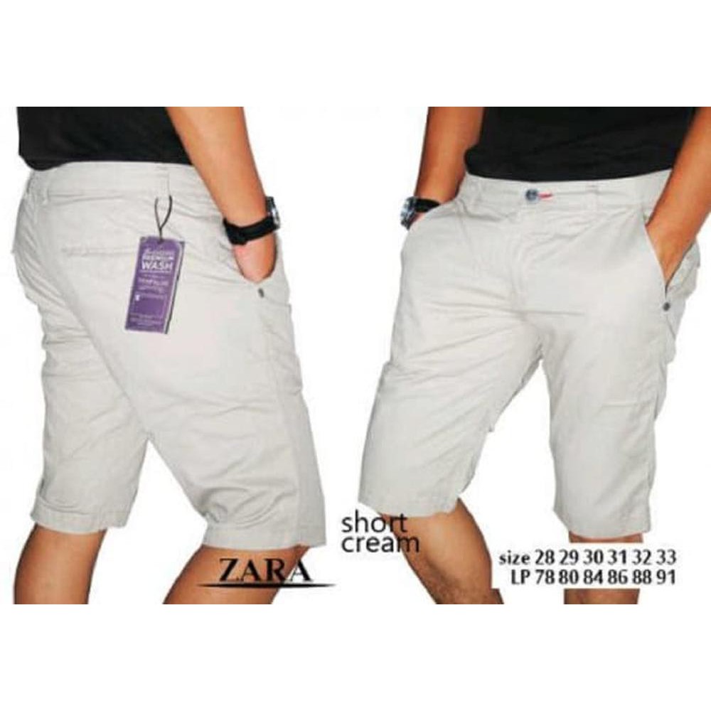 Fashion Celana Pendek Cream Chino Zara Man / celana chinos | Cargo Slimfit