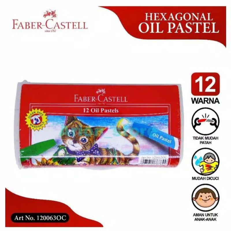

Faber Castell Crayon 12 Warna Krayon Hexagonal Oil Pastel 12 Colour (set)