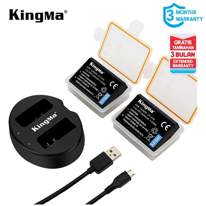 BATTERY KINGMA CANON LP-E10 2 PACK WITH DUAL CHARGER NON LCD