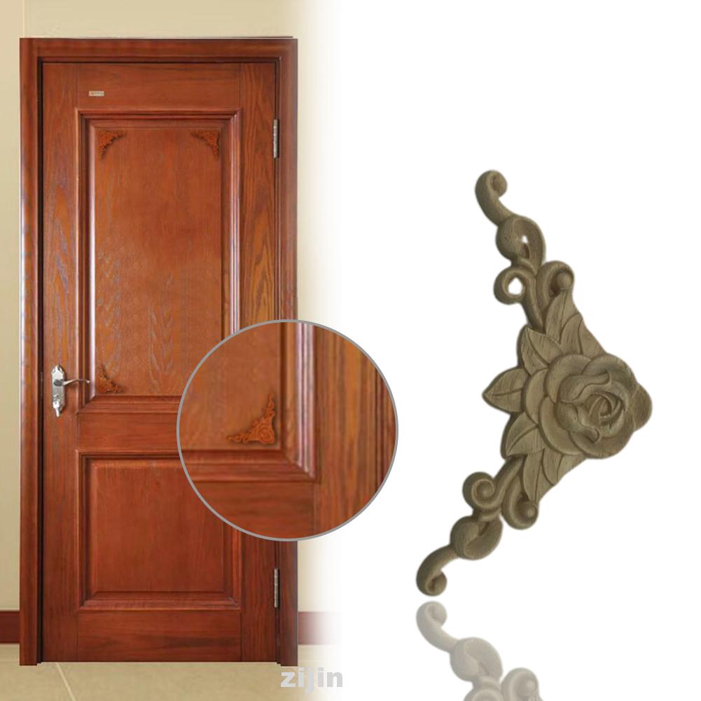 Onlay Unpainted Frame Furniture Decoration Wall Wood Carved Corner