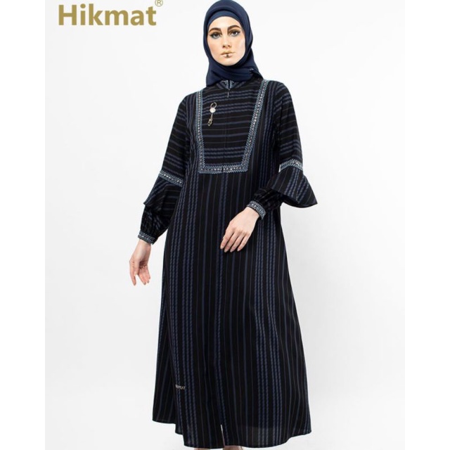 HIKMAT  FASHION ORIGINAL ABAYA HITAM A9466